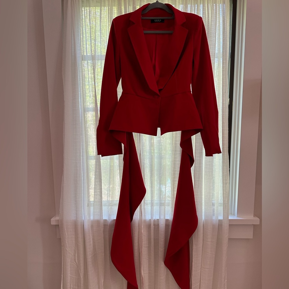 AKIRA Red blazer with long tails size S
